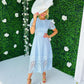 Zoe Crochet Maxi Dress Blue