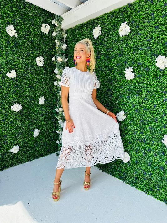 Zoe Crochet Maxi Dress White