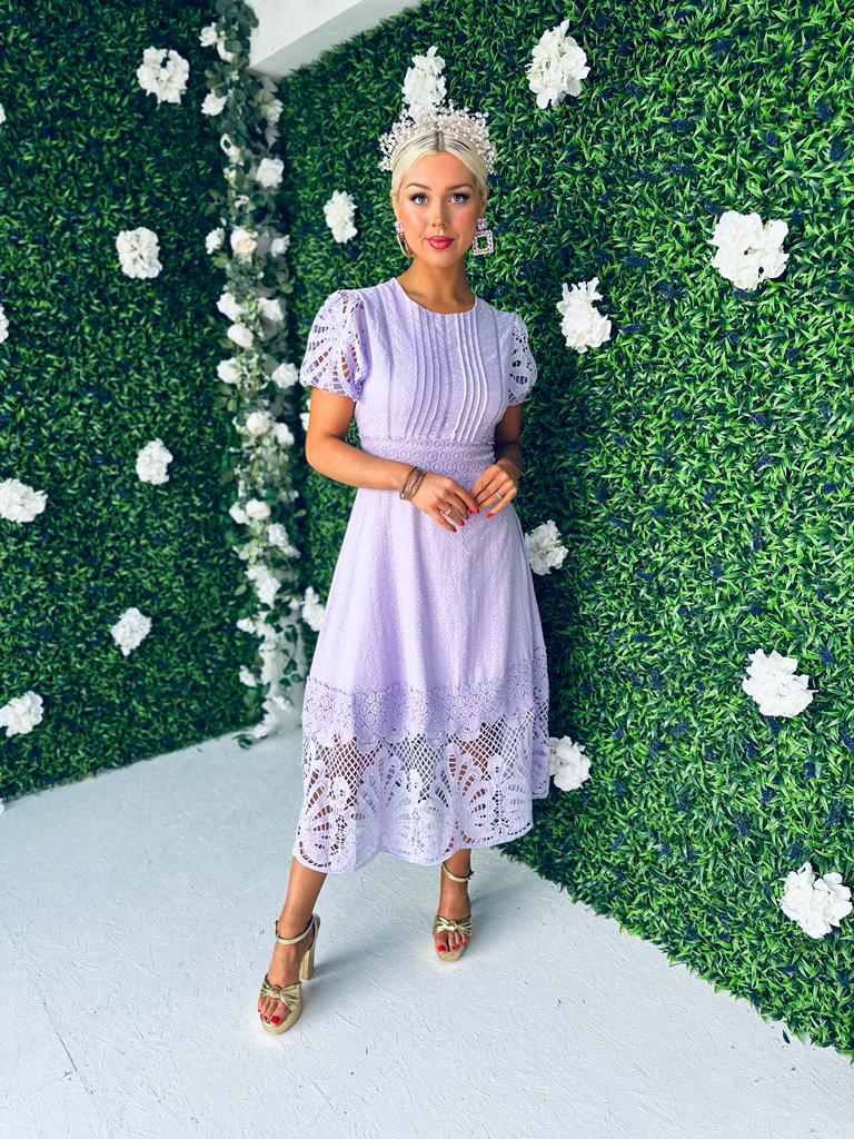 Zoe Crochet Maxi Dress Lilac