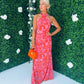 Anastasia Floral Halterneck Maxi Dress Orange / Pink