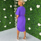 Zada Wrap Detailing Midi Dress Purple