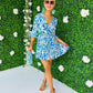 Leila Skater Mini Dress Animal Blue
