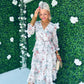 Frankee Floral Print Tiered Long Sleeve Midi Dress