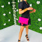 Mini Straw Bag Fuchsia