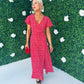 Danny Midi Dress Floral Dot Red