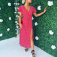 Danny Midi Dress Floral Dot Red