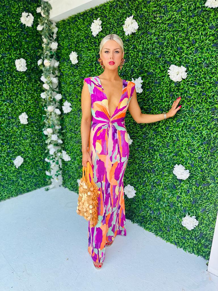 Grace Detailed Maxi Dress Magenta
