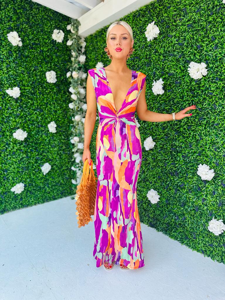 Grace Detailed Maxi Dress Magenta