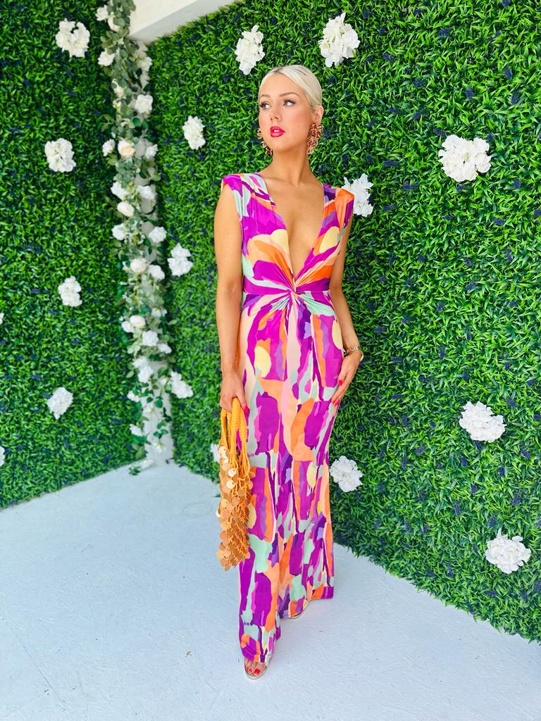 Grace Detailed Maxi Dress Magenta
