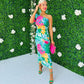 Heidi One Shoulder Midi Dress Green