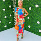 Heidi One Shoulder Midi Dress Orange