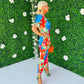 Heidi One Shoulder Midi Dress Orange