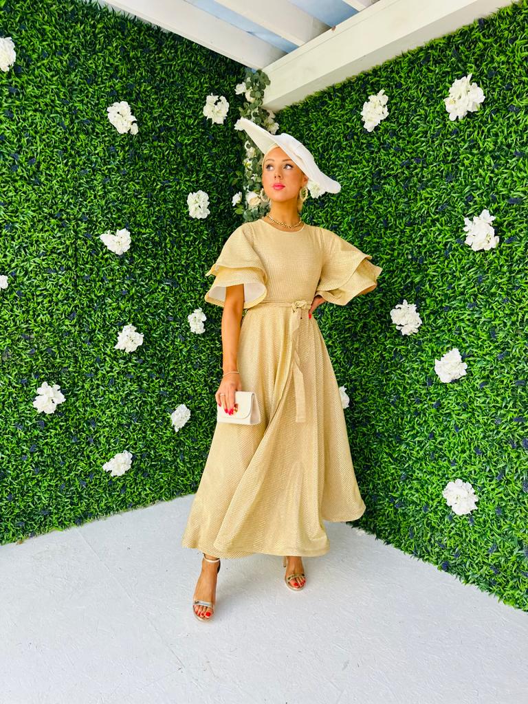 Naomi Detailed Maxi Dress Gold