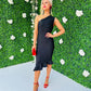 Fern One Shoulder Midi Dress Black
