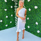 Fern One Shoulder Midi Dress White