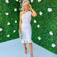 Fern One Shoulder Midi Dress White