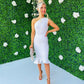 Fern One Shoulder Midi Dress White