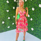Baily Layered Dress Fuchsia