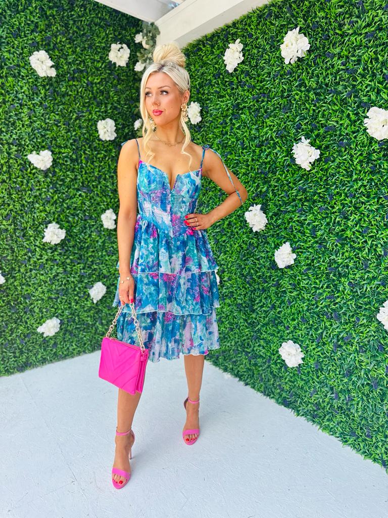 Baily Layered Dress Blue