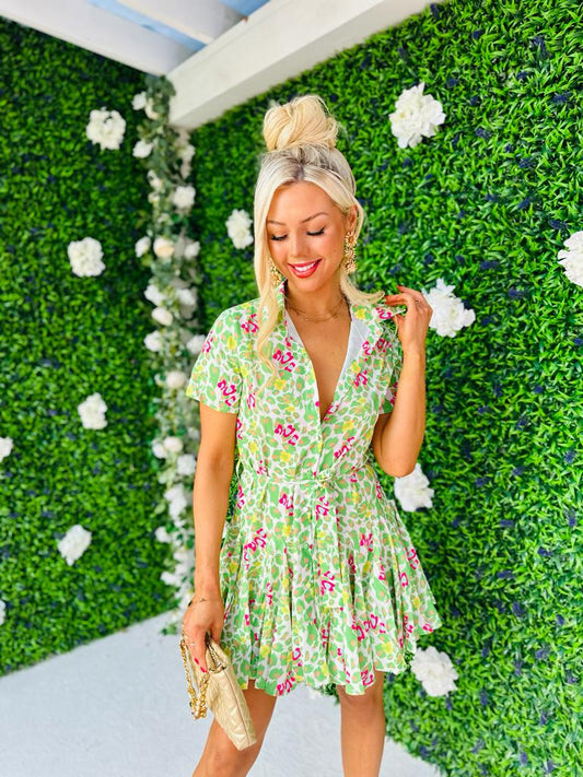 Alexandra Skater Mini Dress Green