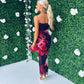 Daniella Strappy Mesh Maxi Dress Black