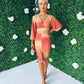 Harriet Puff Sleeves Midi Dress Sunset