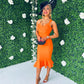Cher Occasion Midi Dress Orange