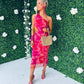 Ely Mesh Midi Dress Ruby
