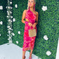 Ely Mesh Midi Dress Ruby