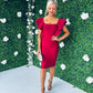 Reilly Detailed Midi Dress Bordeaux