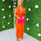 Freah Plunge Dress Coral