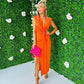 Freah Plunge Dress Coral