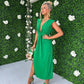 Freah Plunge Dress Green