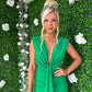 Freah Plunge Dress Green