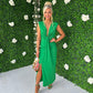 Freah Plunge Dress Green