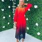Cindy Pleated Ombre Maxi Dress Amber
