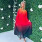 Cindy Pleated Ombre Maxi Dress Amber