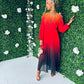 Cindy Pleated Ombre Maxi Dress Amber