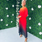 Cindy Pleated Ombre Maxi Dress Amber