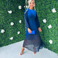 Cindy Pleated Ombre Maxi Dress Navy
