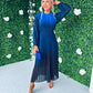 Cindy Pleated Ombre Maxi Dress Navy