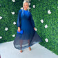 Cindy Pleated Ombre Maxi Dress Navy