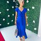 Daphne Frill Detailed Midi Dress Cobalt