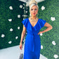 Daphne Frill Detailed Midi Dress Cobalt
