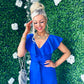 Daphne Frill Detailed Midi Dress Cobalt