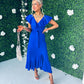 Daphne Frill Detailed Midi Dress Cobalt