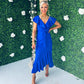 Daphne Frill Detailed Midi Dress Cobalt