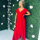 Juno Frill Detailed Maxi Dress Rouge