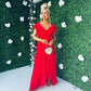 Juno Frill Detailed Maxi Dress Rouge