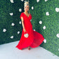 Juno Frill Detailed Maxi Dress Rouge